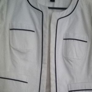 Woman's jacket white with black trim